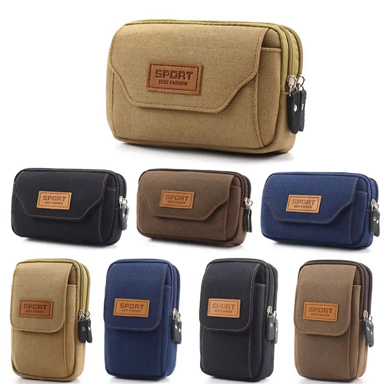 Mountain Biking Waist Pack - 6.5 インチ男性ソフトポーチベルトウエストパックバッグ小さなポケットキャンバスウエストパックランニングポーチ旅行キャンプバッグチェストバッグ