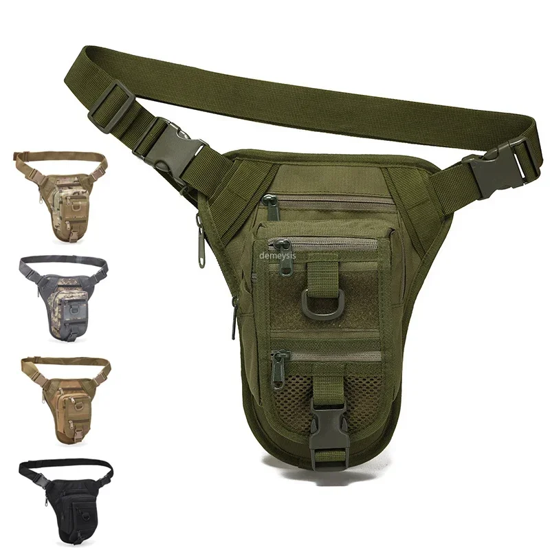 Mountain Biking Waist Pack - 戦術的なバッグ戦闘射撃ウエストレッグバッグ調節可能なハイキング狩猟ウエストパックモールドロップレッグバッグ