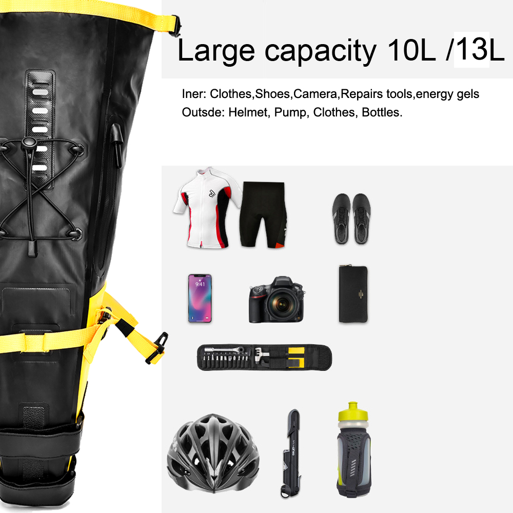 NEWBOLER バイクバッグ防水 13L 大容量自転車サド - Mountain Biking Waist Pack のレビューと価格