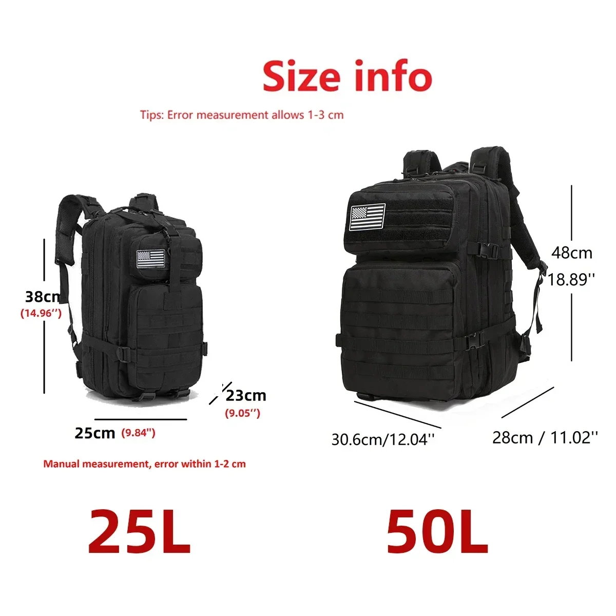モールタクティカルバックパック,25l,50l,ハイキング, - Mountain Biking Waist Pack のレビューと価格
